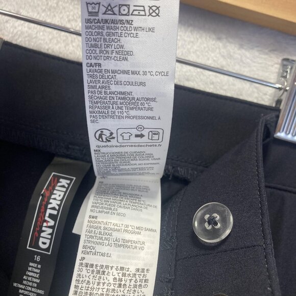 NWT Women's Nylon Travel Pants 16P Black Stretch Zip Pocket Elastic Performance - Picture 13 of 16